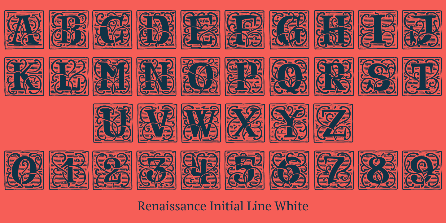 Renaissance Initial Light Black Font preview